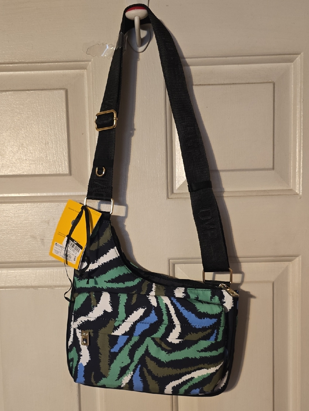Diane Von Furstenberg Green and Blue Printed Crossbody Bag